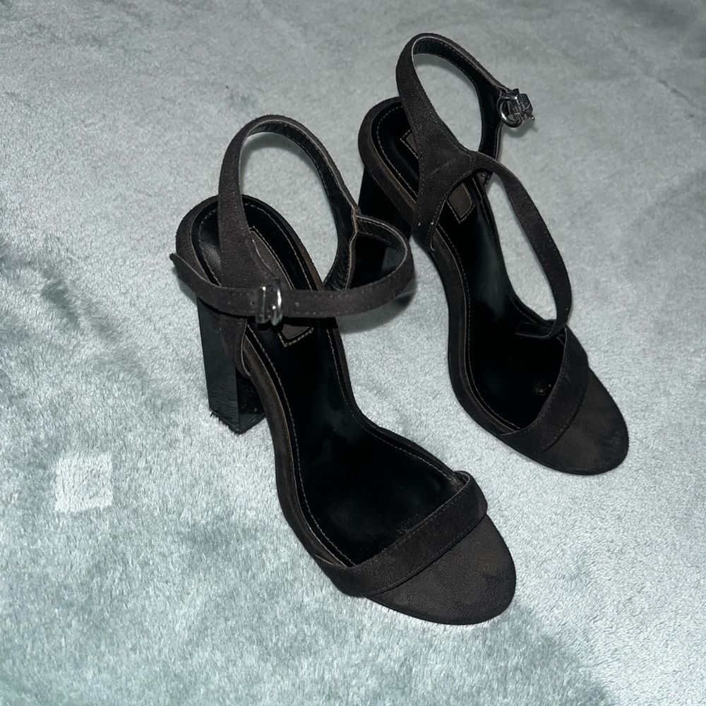 Black Forever 21 Suede and Shine Heels